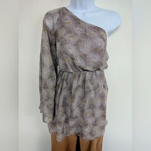 Elegant One-Shoulder Floral Dress